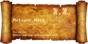 Metzger Máté névjegykártya