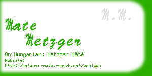 mate metzger business card