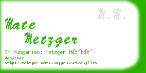 mate metzger business card